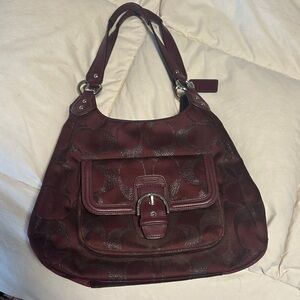 Elegant Burgundy Designer Shoulder Bag